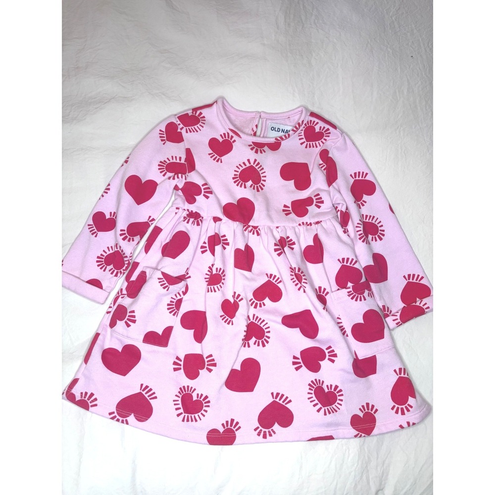 Old Navy Heart Print Dress Valentine Cute Play Casual Everyday Size 4T